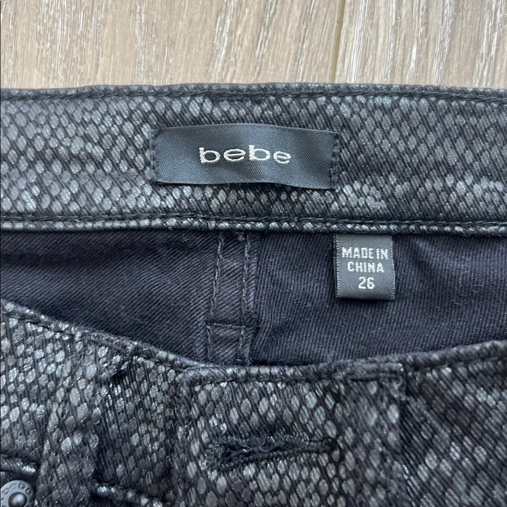 Bebe Charcoal Patterned Trousers